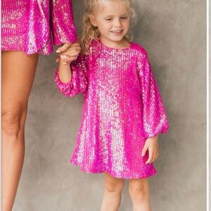 Show Me Your Mumu Mini Once Upon a Time Pink Disco Sequin Toddler Dress sz 10/12